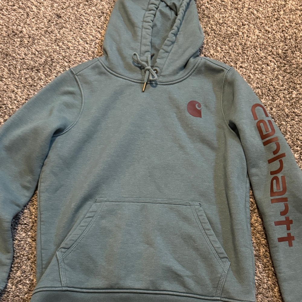 Carhartt Teal Hoodie with Logo